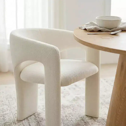 Petit ensemble de salle à manger pour 2 personnes, chaises rembourrées beiges, table à manger ronde sur pied – Sanzelize Design