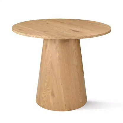 Petit ensemble de salle à manger pour 2 personnes, chaises rembourrées beiges, table à manger ronde sur pied – Sanzelize Design