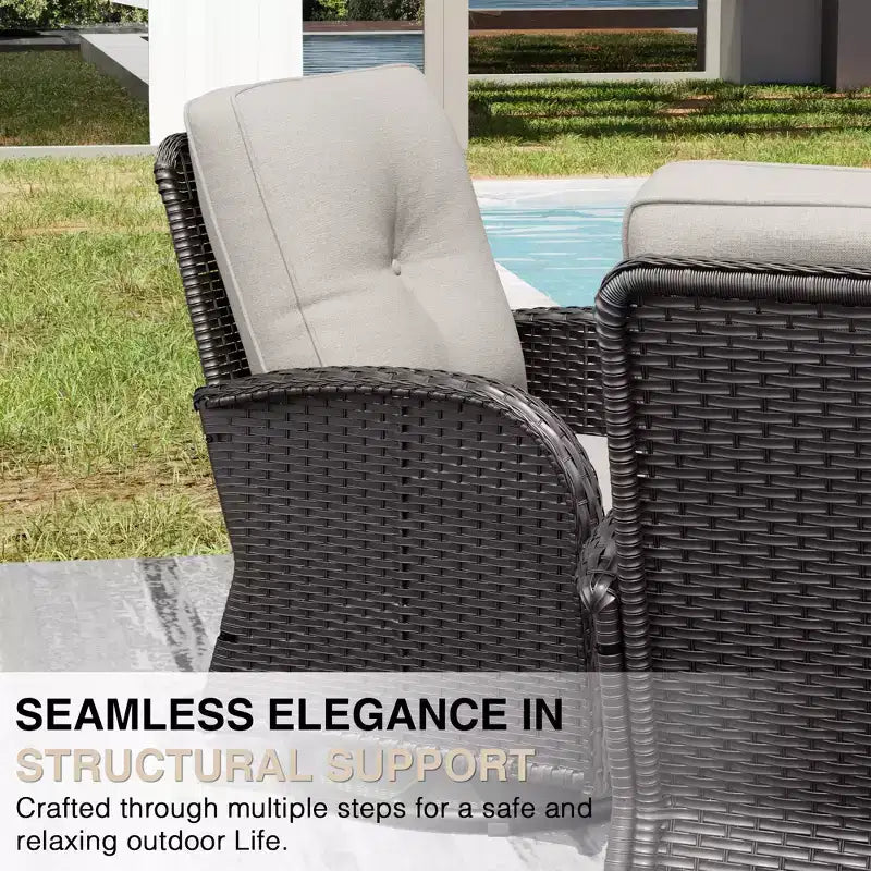 Ensemble de jardin extérieur: 2 chaises en osier et 2 poufs pour un confort et une durabilité ultimes – Sanzelize Design