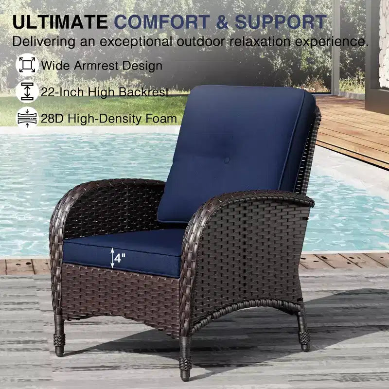 Ensemble de jardin extérieur: 2 chaises en osier et 2 poufs pour un confort et une durabilité ultimes – Sanzelize Design