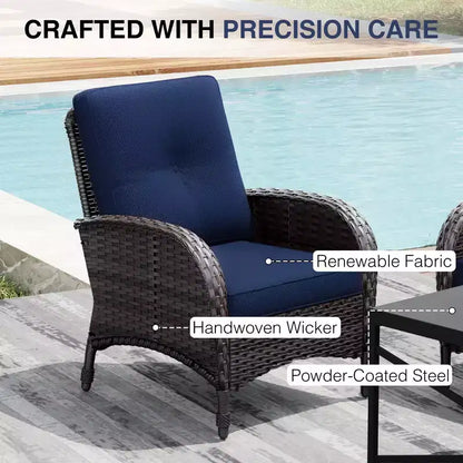 Ensemble de jardin extérieur: 2 chaises en osier et 2 poufs pour un confort et une durabilité ultimes – Sanzelize Design