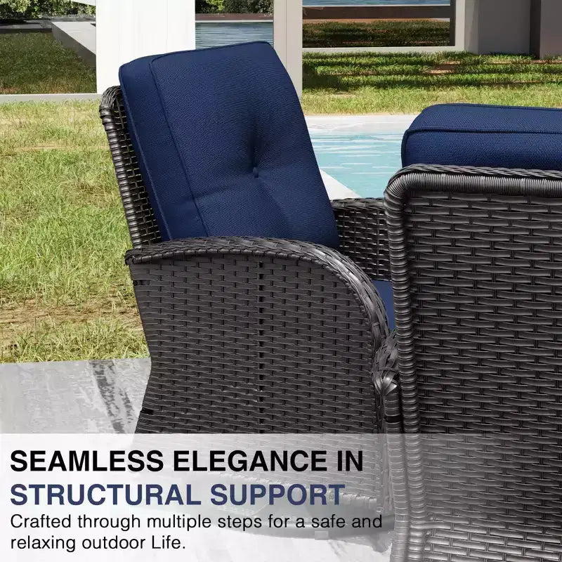 Ensemble de jardin extérieur: 2 chaises en osier et 2 poufs pour un confort et une durabilité ultimes – Sanzelize Design