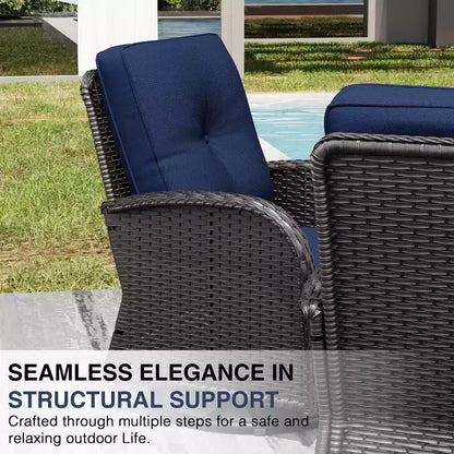 Ensemble de jardin extérieur: 2 chaises en osier et 2 poufs pour un confort et une durabilité ultimes – Sanzelize Design