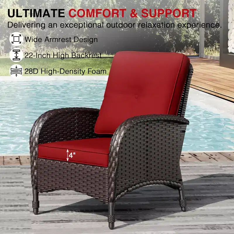 Ensemble de jardin extérieur: 2 chaises en osier et 2 poufs pour un confort et une durabilité ultimes – Sanzelize Design