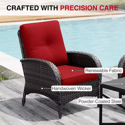 Ensemble de jardin extérieur: 2 chaises en osier et 2 poufs pour un confort et une durabilité ultimes – Sanzelize Design