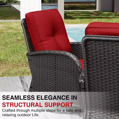Ensemble de jardin extérieur: 2 chaises en osier et 2 poufs pour un confort et une durabilité ultimes – Sanzelize Design