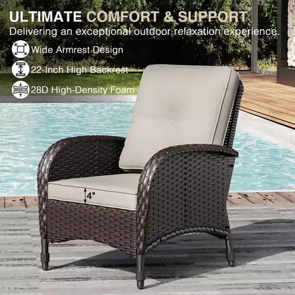 Ensemble de jardin extérieur: 2 chaises en osier et 2 poufs pour un confort et une durabilité ultimes – Sanzelize Design