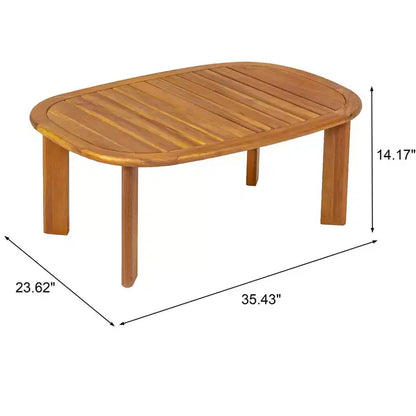 Chanan, ensemble de 2 sièges modernes en bois d'acacia avec table à lattes et causeuse – Sanzelize Design