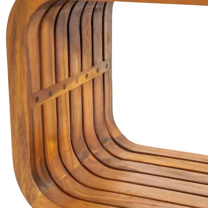 Melow Ensemble de salon de jardin moderne 5 pièces en aluminium avec tables basses en bois d'acacia – Sanzelize Design