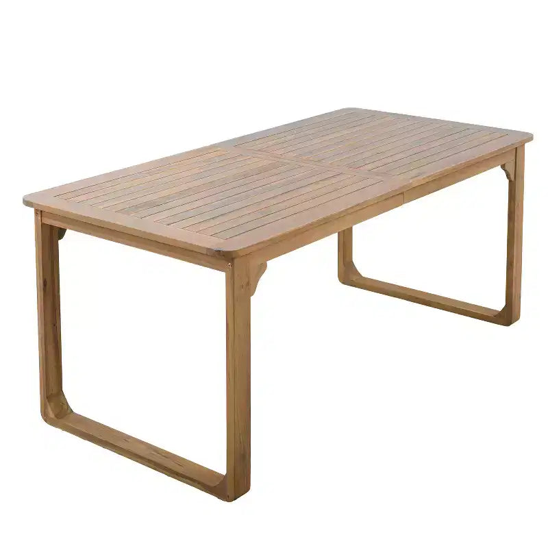 Ensemble de salle à manger d'extérieur 5/7 pièces, table en bois d'acacia 180 cm avec coussins + 6 chaises de salle à – Sanzelize Design