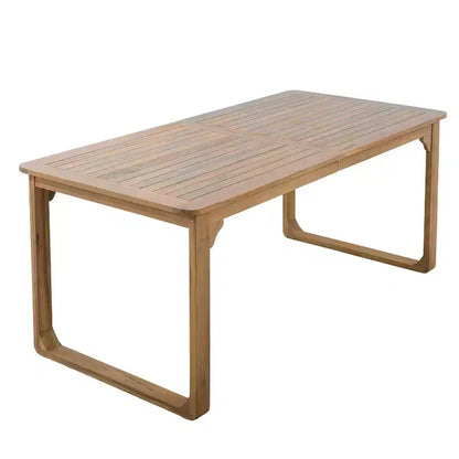 Ensemble de salle à manger d'extérieur 5/7 pièces, table en bois d'acacia 180 cm avec coussins + 6 chaises de salle à – Sanzelize Design