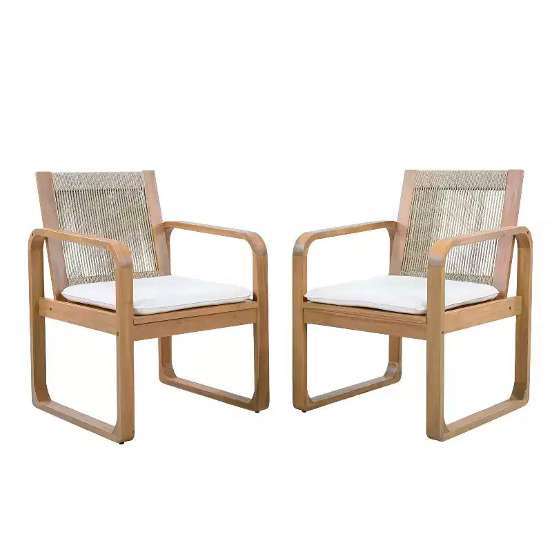 Ensemble de salle à manger d'extérieur 5/7 pièces, table en bois d'acacia 180 cm avec coussins + 6 chaises de salle à – Sanzelize Design