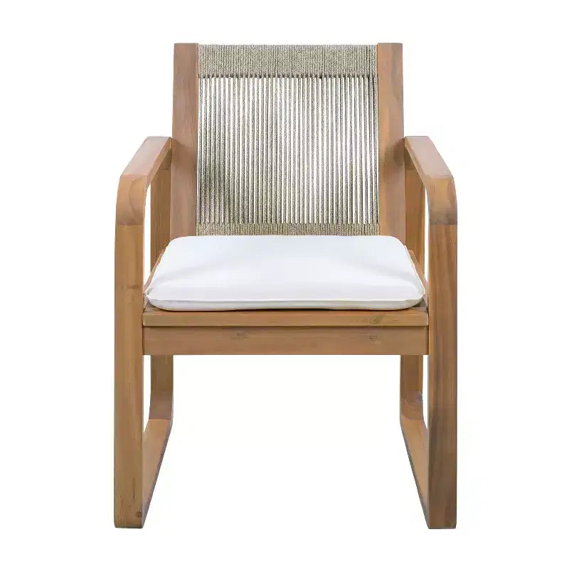 Ensemble de salle à manger d'extérieur 5/7 pièces, table en bois d'acacia 180 cm avec coussins + 6 chaises de salle à – Sanzelize Design