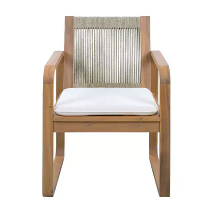 Ensemble de salle à manger d'extérieur 5/7 pièces, table en bois d'acacia 180 cm avec coussins + 6 chaises de salle à – Sanzelize Design