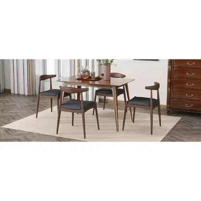 Ensemble de salle à manger minimaliste en bois pour 4 personnes – Sanzelize Design