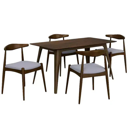 Ensemble de salle à manger minimaliste en bois pour 4 personnes – Sanzelize Design