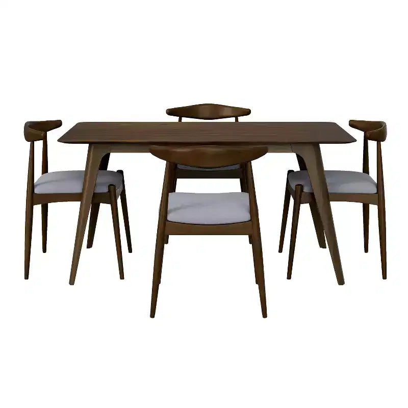 Ensemble de salle à manger minimaliste en bois pour 4 personnes – Sanzelize Design