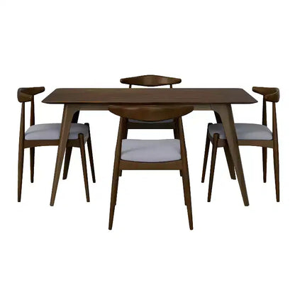 Ensemble de salle à manger minimaliste en bois pour 4 personnes – Sanzelize Design