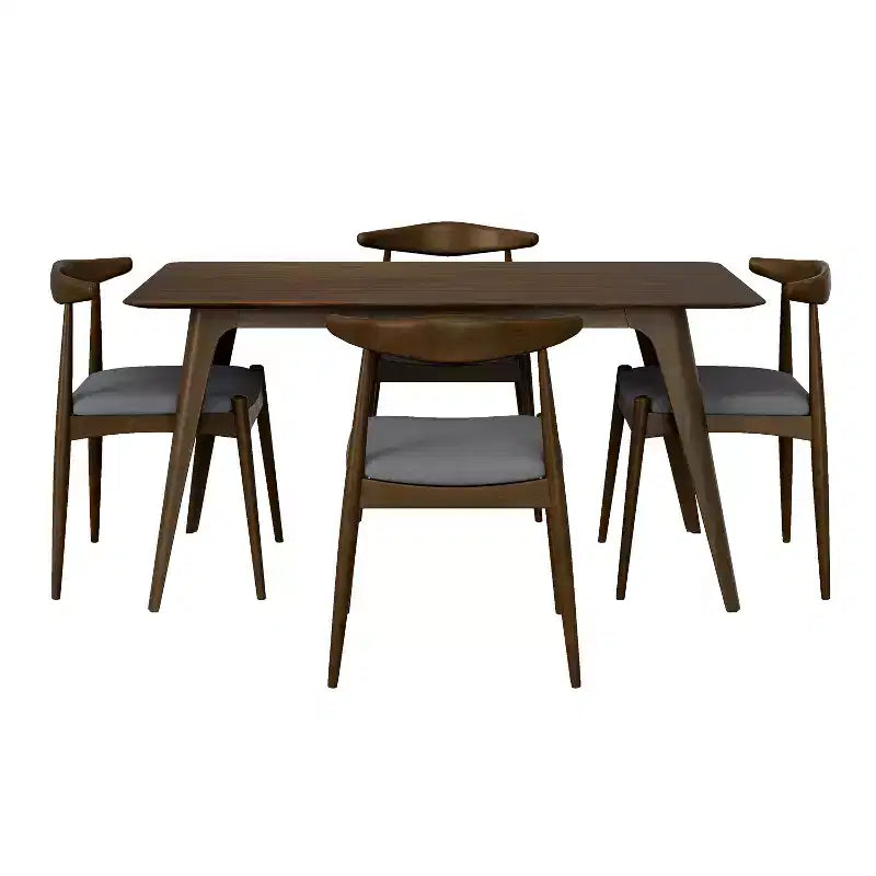 Ensemble de salle à manger minimaliste en bois pour 4 personnes – Sanzelize Design