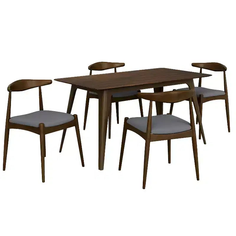 Ensemble de salle à manger minimaliste en bois pour 4 personnes – Sanzelize Design