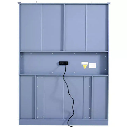 Garde-manger de cuisine autoportant de 180 cm de haut, grand buffet de salle à manger avec 4 portes pliantes, étagères – Sanzelize Design