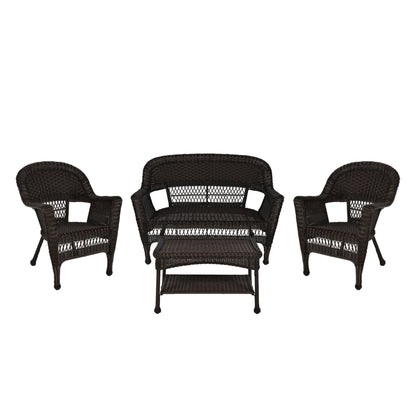 Salon de conversation 4 pièces en osier pour terrasse – Sanzelize Design
