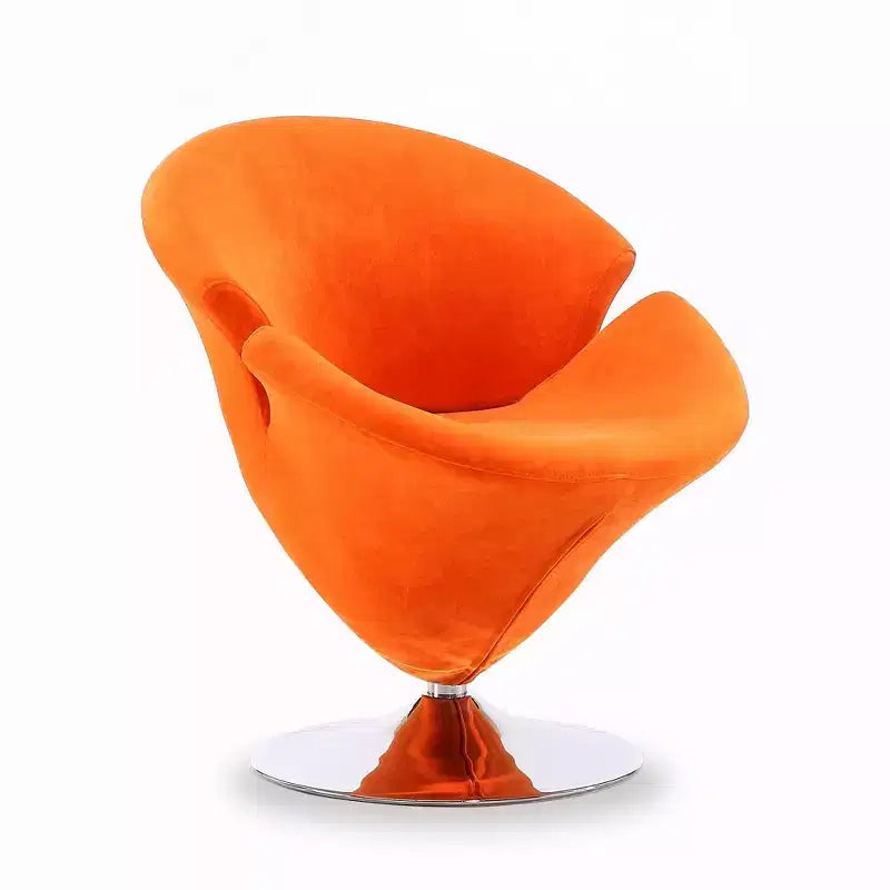 Lot de 4 Chaises d'appoint pivotantes Tulip Orange/Jaune: Revêtement en velours, Aucun assemblage requis – Sanzelize Design