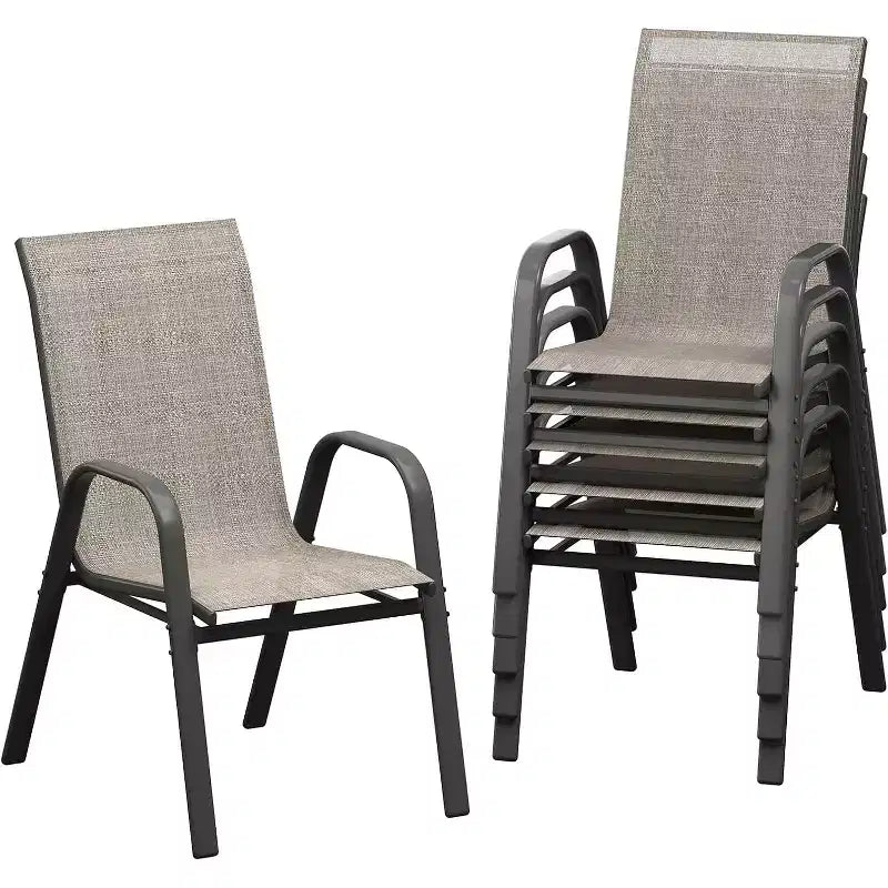 Chaises de jardin, Lot de 4/6 chaises de salle à manger empilables d'extérieur en textilène léger résistant aux – Sanzelize Design
