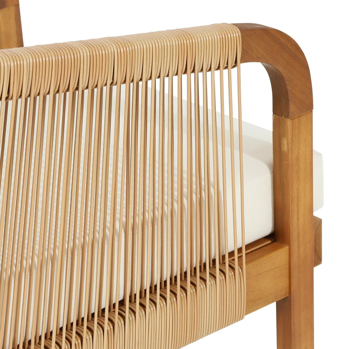 Ensemble de fauteuils de club en bois d'acacia et osier Jabe d'extérieur – Sanzelize Design