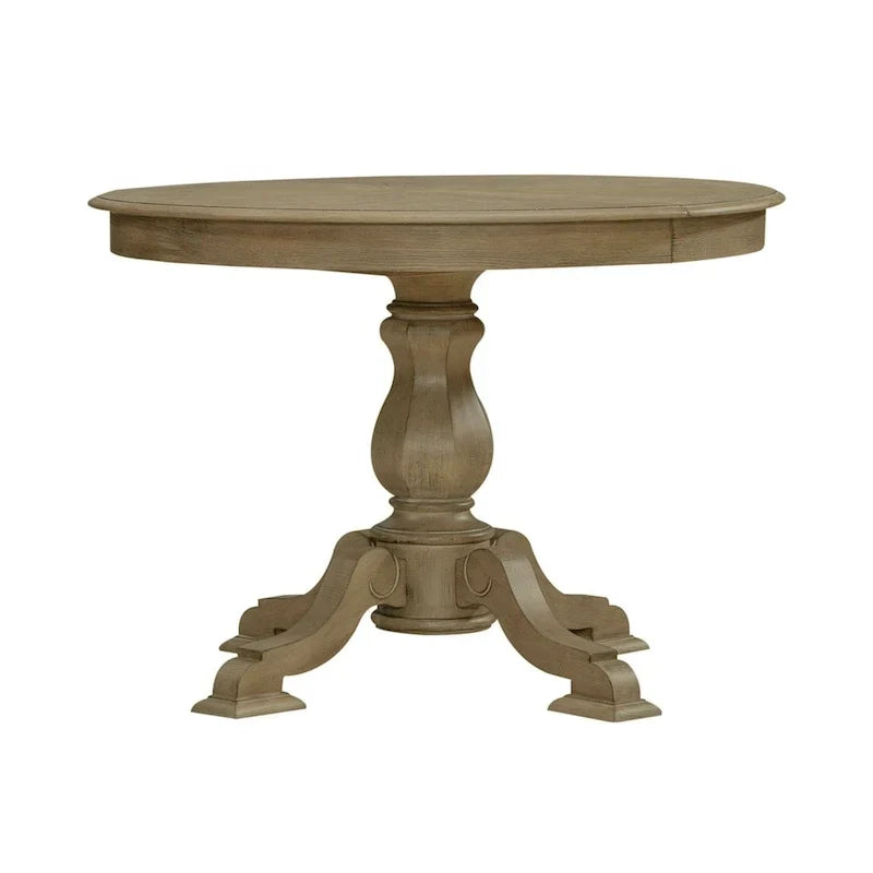Table à dîner ronde sur pied avec rallonges escamotables - 2 finitions – Sanzelize Design