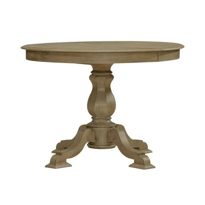 Table à dîner ronde sur pied avec rallonges escamotables - 2 finitions – Sanzelize Design