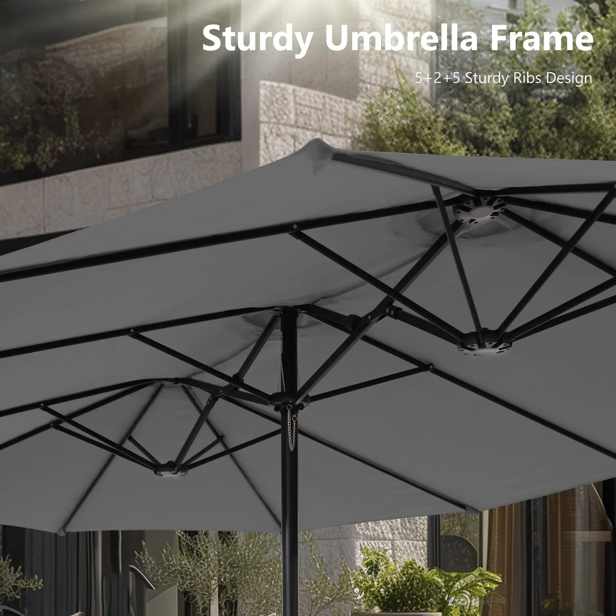 Grand Parasol Double Face de 4,5 m avec Base Incluse pour terrasse – Sanzelize Design
