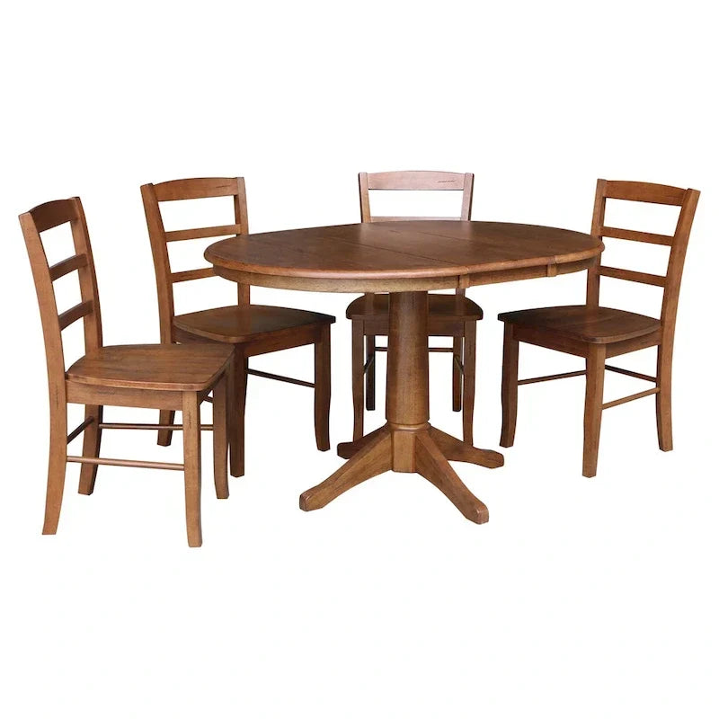 Table à manger ronde extensible 91,4 cm avec 4 chaises Madrid – Sanzelize Design