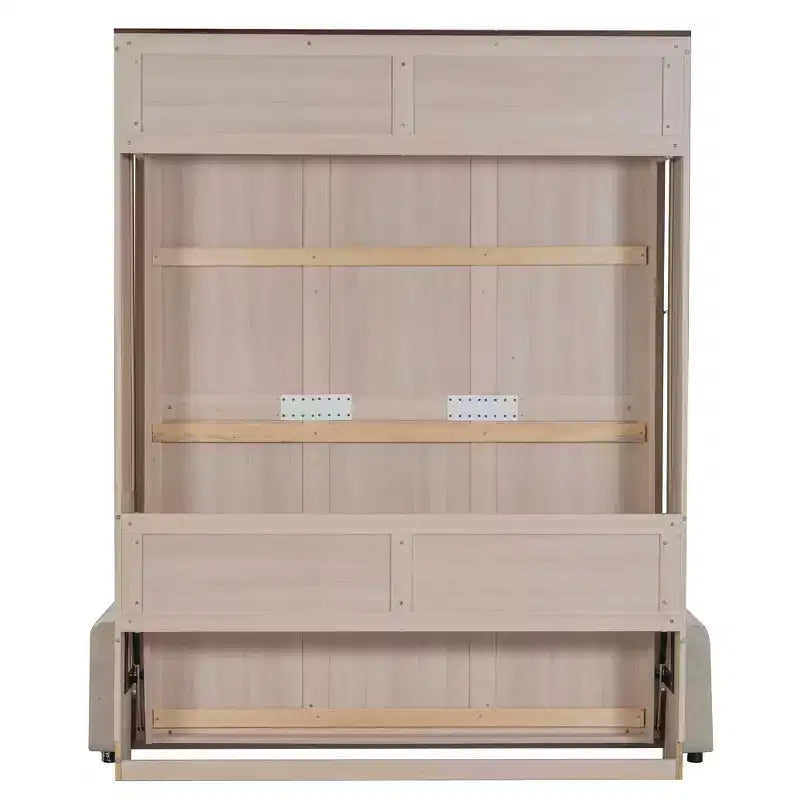 Lit escamotable 152 x 203 cm avec canapé, Lit escamotable 152 x 203 cm en bois avec éclairage LED – Sanzelize Design