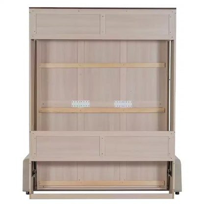 Lit escamotable 152 x 203 cm avec canapé, Lit escamotable 152 x 203 cm en bois avec éclairage LED – Sanzelize Design
