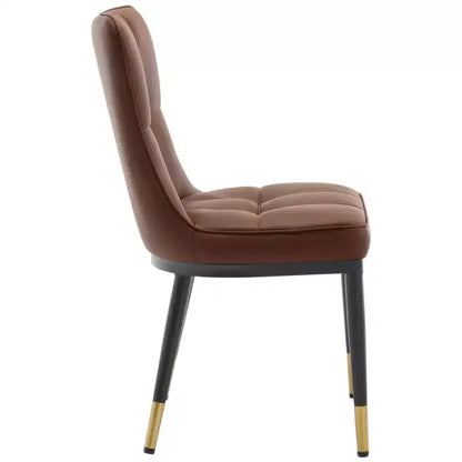 Lot de 6 chaises de salle à manger, modernes, rembourrées, en similicuir, avec haut dossier, pieds en métal – Sanzelize Design