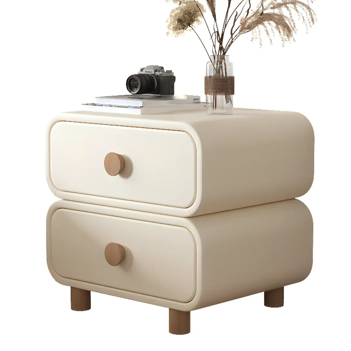 Table de chevet scandinave en similicuir avec finition en faux cuir – Sanzelize Design