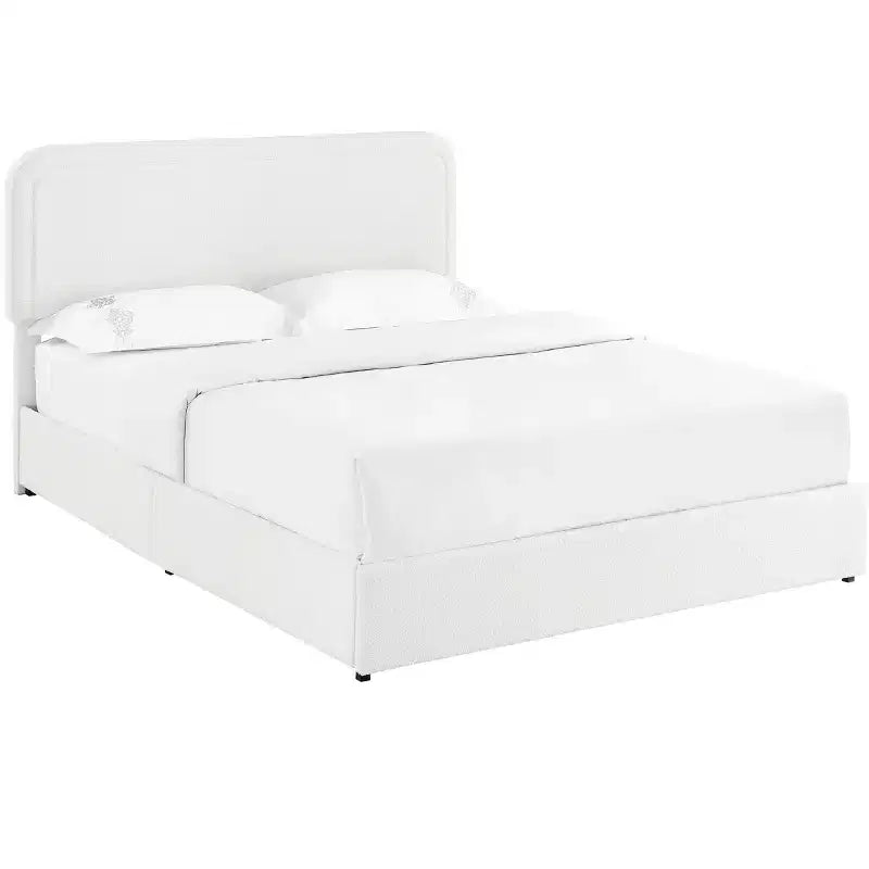 Lit 152 x 203 cm Moderne Rembourré en Boucle avec Tiroirs de Rangement – Sanzelize Design