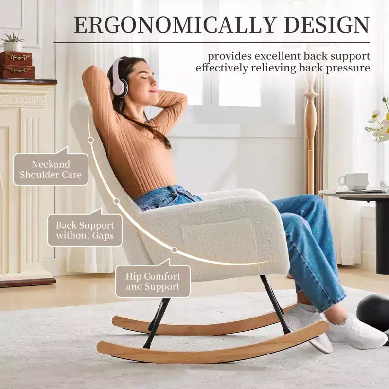 Fauteuil à bascule pour chambre d'enfant, Fauteuil à bascule pour salon pour l'allaitement – Sanzelize Design