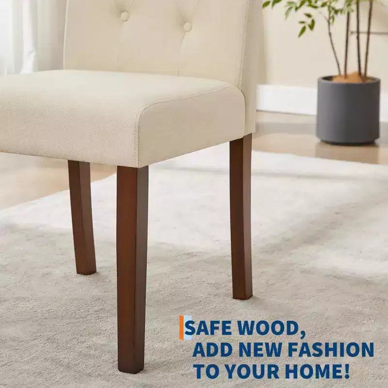 Lot de 6 / 4 chaises de salle à manger Parsons capitonnées - Chaises de cuisine en tissu rembourrées avec pieds en bois – Sanzelize Design