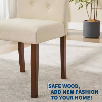 Lot de 6 / 4 chaises de salle à manger Parsons capitonnées - Chaises de cuisine en tissu rembourrées avec pieds en bois – Sanzelize Design