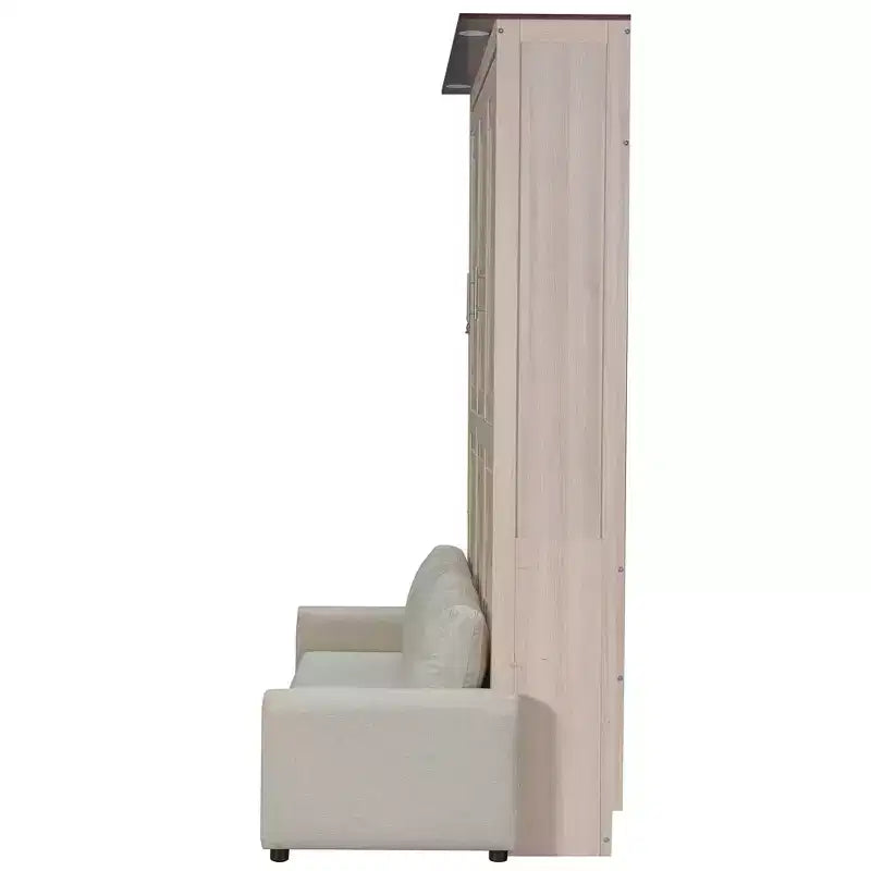 Lit escamotable 152 x 203 cm avec canapé, Lit escamotable 152 x 203 cm en bois avec éclairage LED – Sanzelize Design