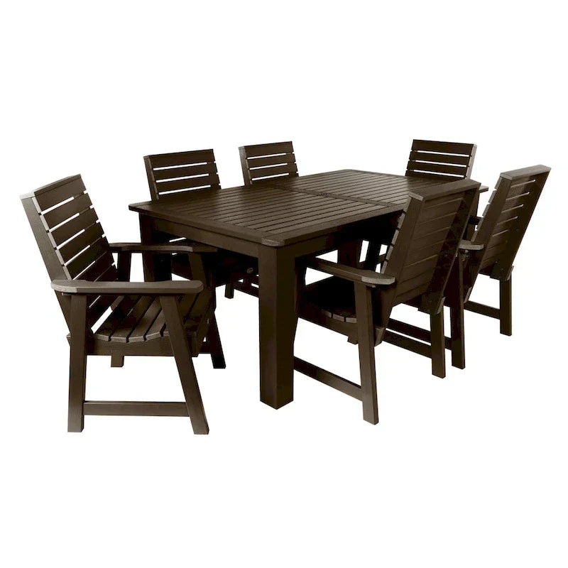 Ensemble de salle à manger d'extérieur 7 pièces, table 107 x 183 cm – Sanzelize Design