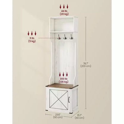 Porte-manteau avec banc et rangement à chaussures, porte-manteau avec banc à chaussures, meuble d'entrée, 3 patères – Sanzelize Design