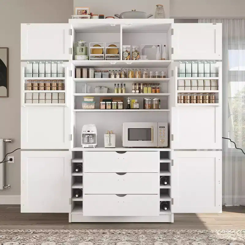 Grand meuble de garde-manger de cuisine avec prises électriques – Sanzelize Design