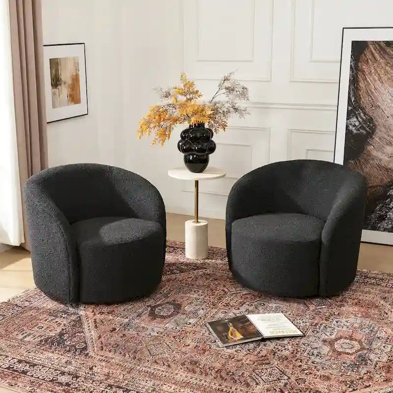Fauteuil pivotant rembourré de 86 cm de large (lot de 2) – Sanzelize Design