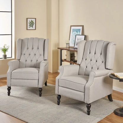 Fauteuils inclinables en tissu touffeté Walter (lot de 2) – Sanzelize Design