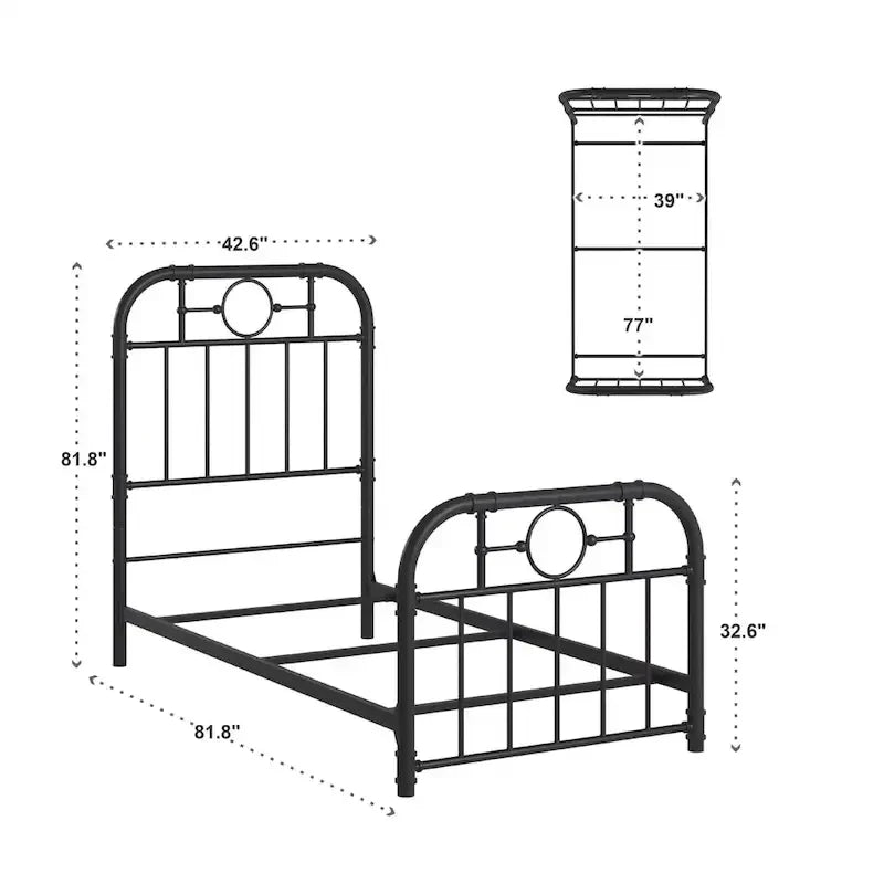 Lit noir en métal – Sanzelize Design