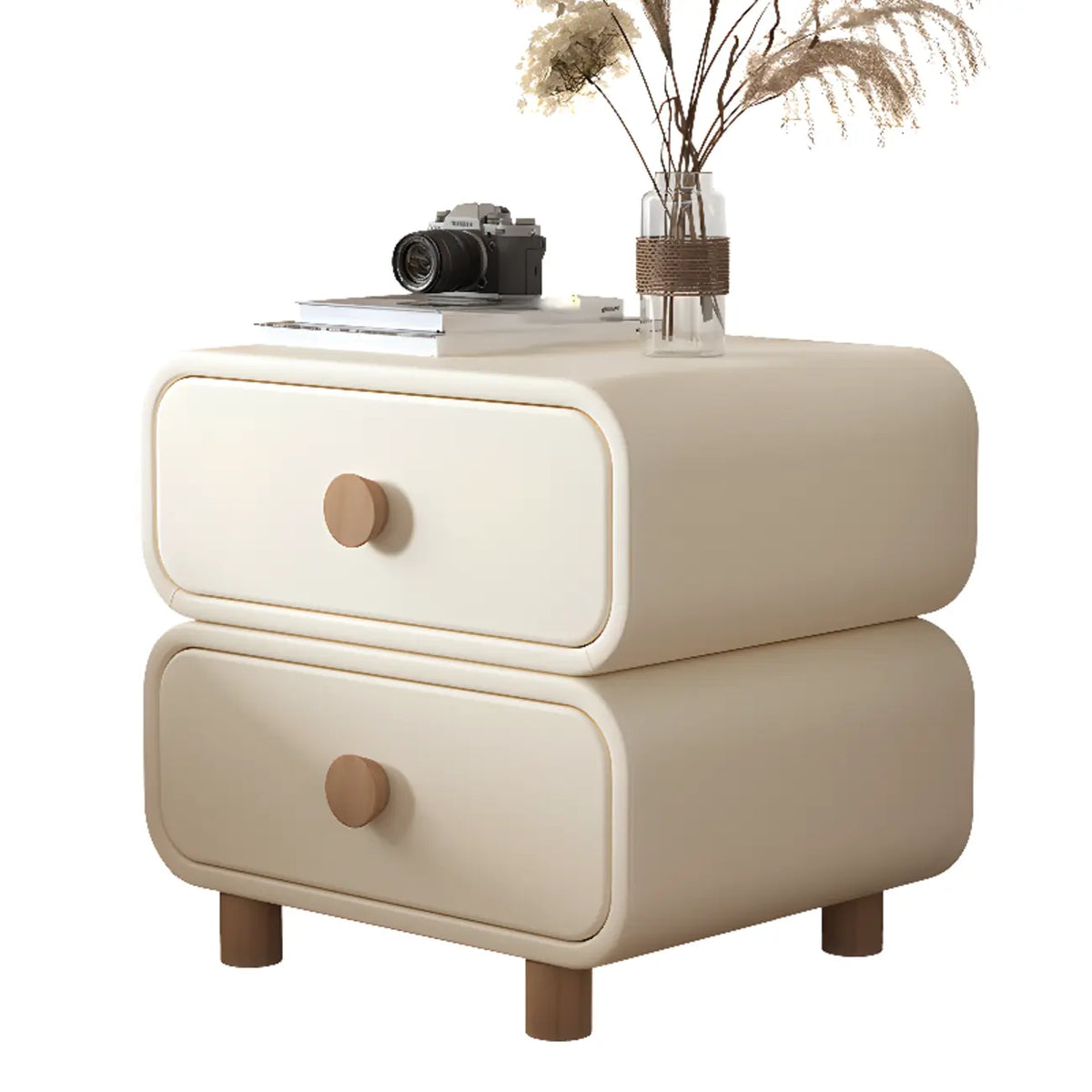 Table de chevet scandinave en similicuir avec finition en faux cuir – Sanzelize Design