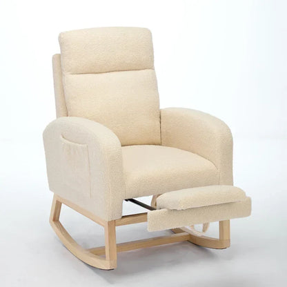 Fauteuil à bascule rembourré moderne de 75 cm de hauteur avec dossier haut – Sanzelize Design